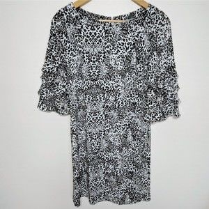 NWT Danny and Nicole Leopard Frilly Dress Sz 12